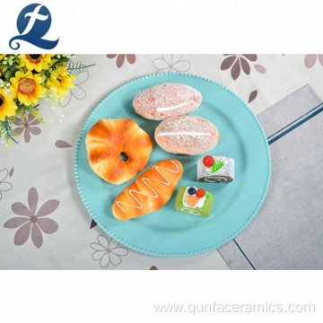 High quality round dinner kitchen cake plate ceramic